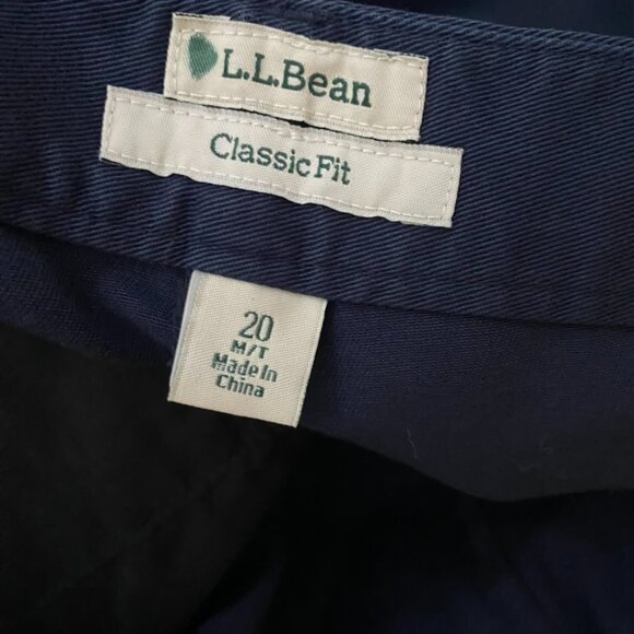 (2) L.L. Bean Classic Fit 20 M/T khaki and navy blue NWT women's - Picture 9 of 14